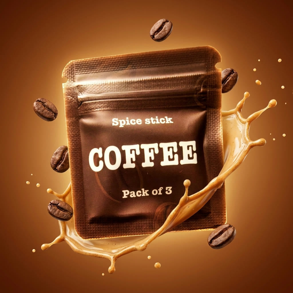 Coffee flavor pouch with coffee beans