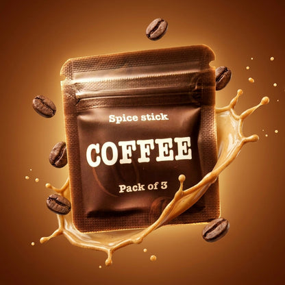 Coffee flavor pouch with coffee beans